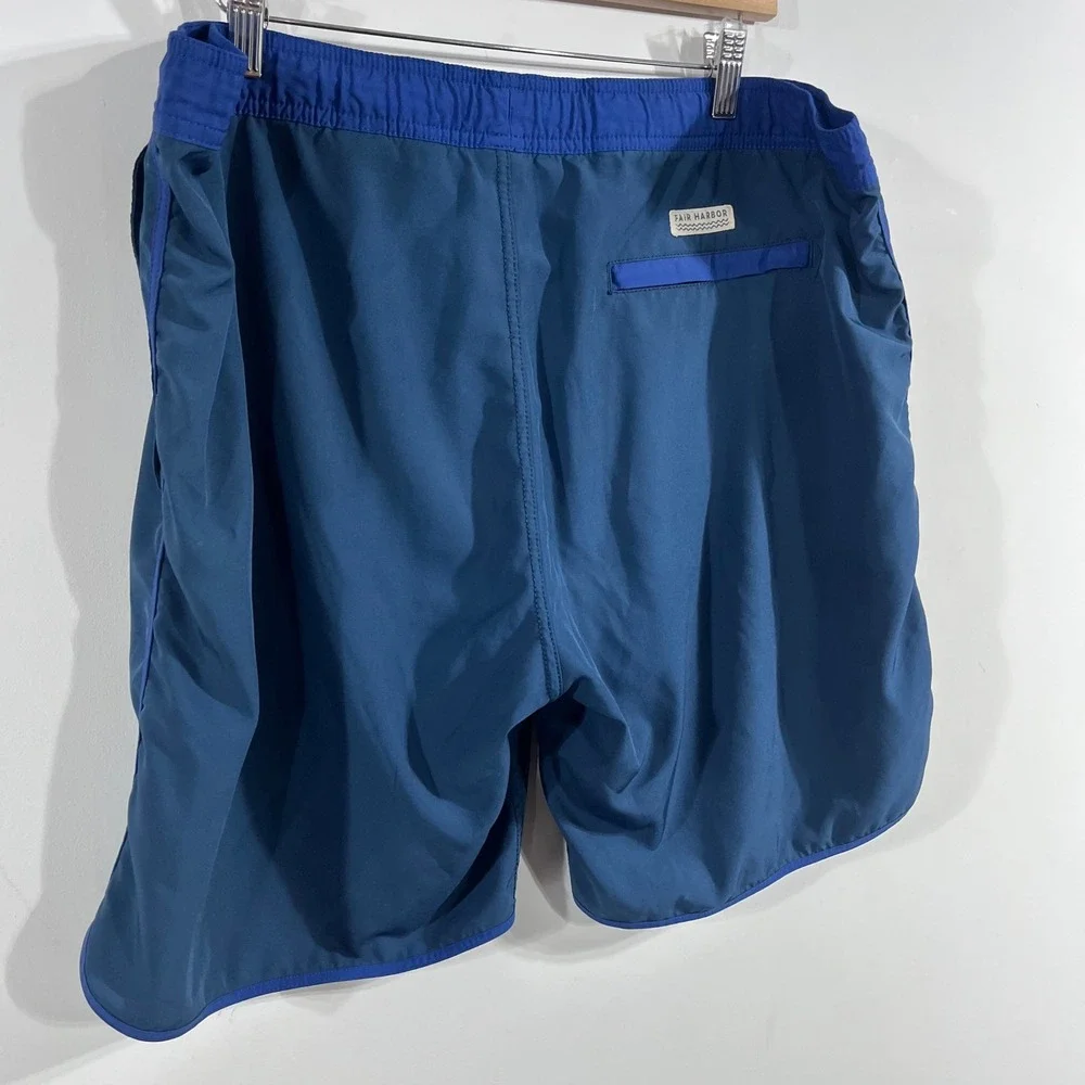 Fair Harbor Coastal Beachy Mens Blue Swim Trunks Board Shorts Resort Size XL